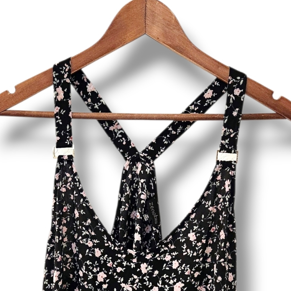 Zenobia Floral Print Razorback Swing Tank Top | 2X - Picture 3 of 7